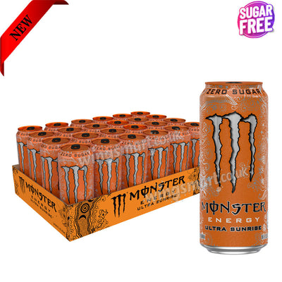 Monster USA Ultra Sunrise Energy Drink 24x473ml – Sugar Free Citrus Boost