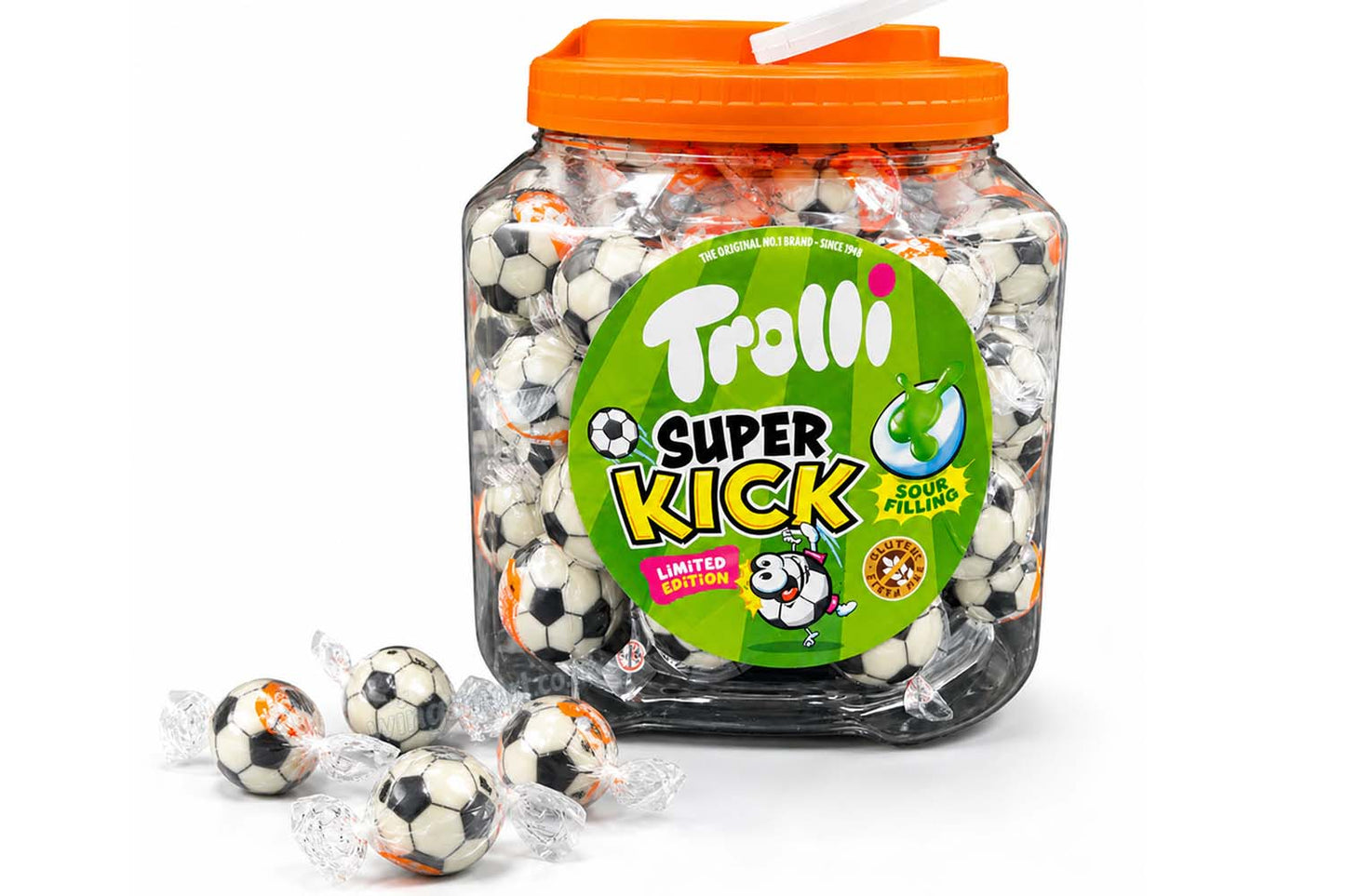 Trolli Super Kick Sour Filled Jelly Balls 20g × 60 Tub