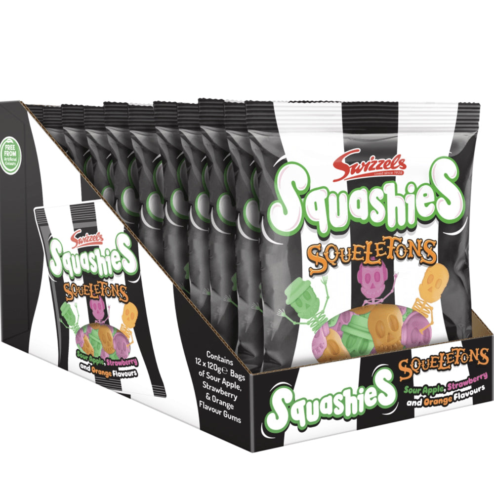Swizzels Squashies Squeletons Halloween Sweets 120g ( Box of 12 )