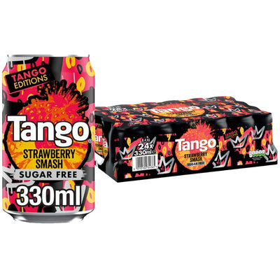 Tango Strawberry Smash Sugar Free Can 330ml 12 cans and 24 cans
