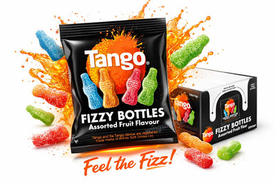 Tango Assorted Fruit Fizzy Bottles Mini Bags 16g – 100 Count Party Pack