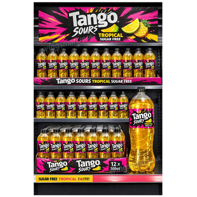 Tango Tropical Sugar Free 500ml (12 Bottles) – Refreshing Zero Sugar Soft Drink