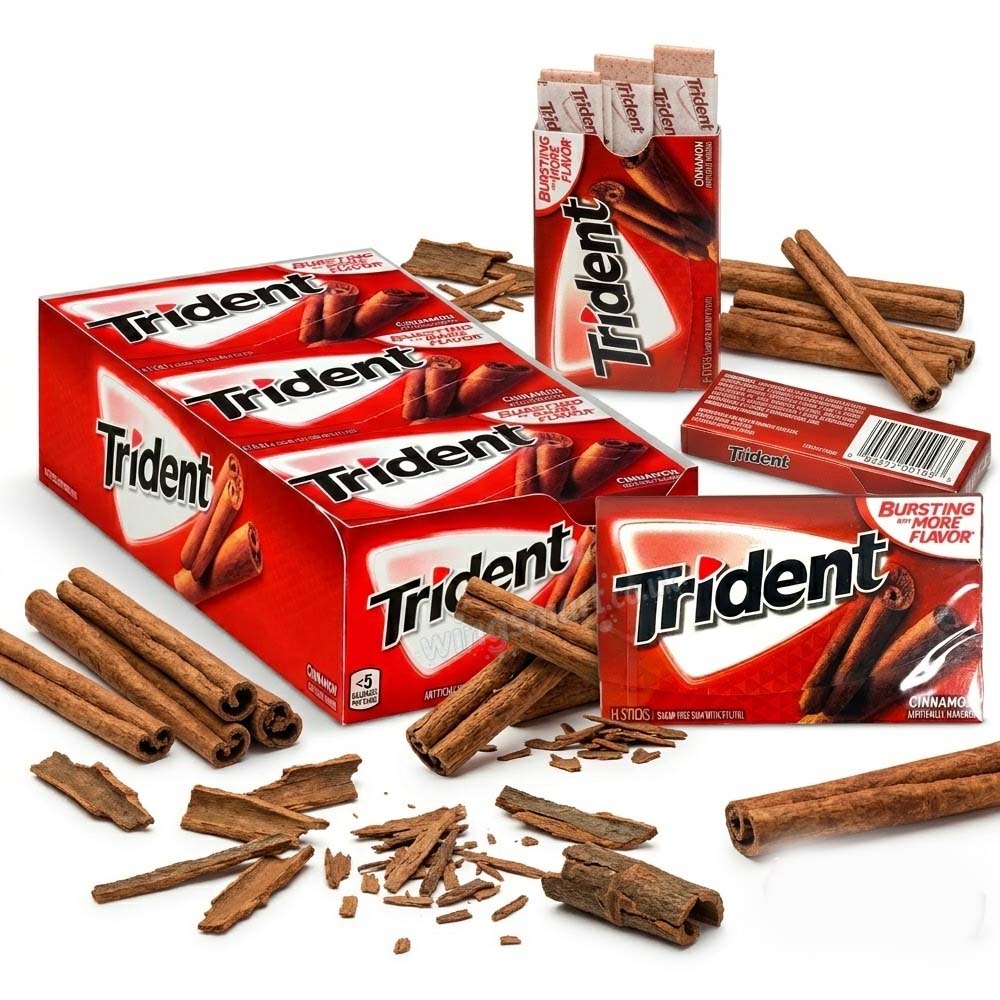 Trident Cinnamon Sugar-Free Chewing Gum – 12 Packs x 14 Pieces