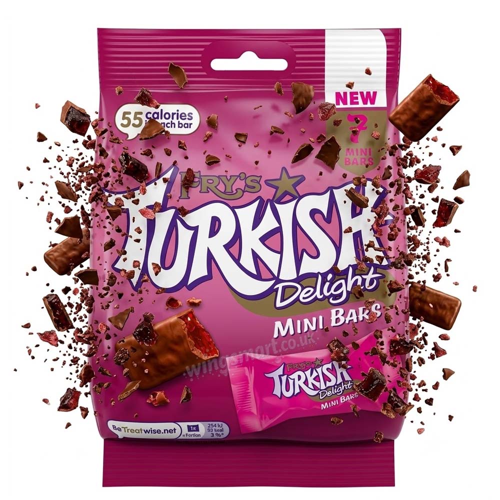 Fry's Turkish Delight Mini Chocolate Bars – 10 x 105g Bags or 20 x 105g Bags