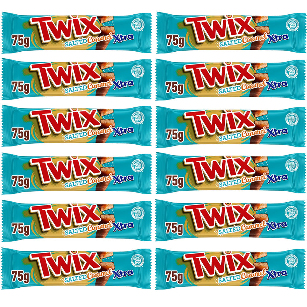 Twix Xtra Salted Caramel Chocolate Biscuit Twin Bars 75g