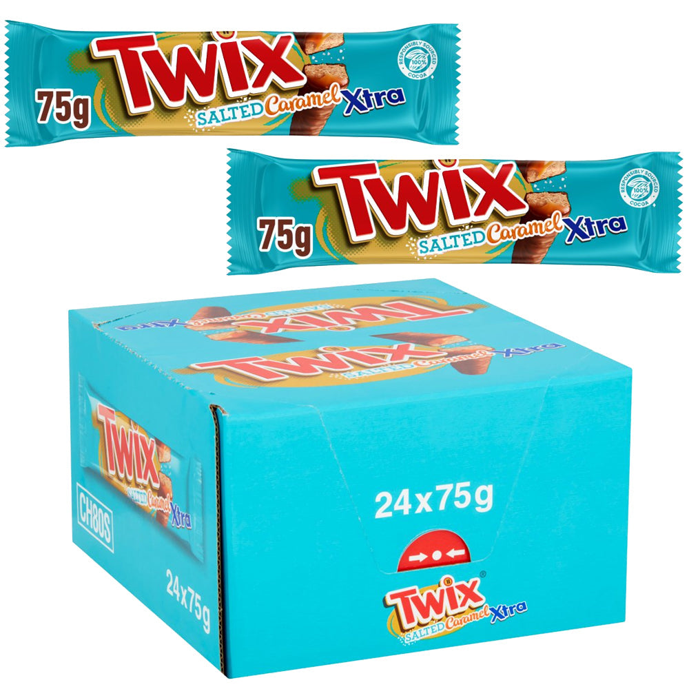 Twix Xtra Salted Caramel Chocolate Biscuit Twin Bars 75g