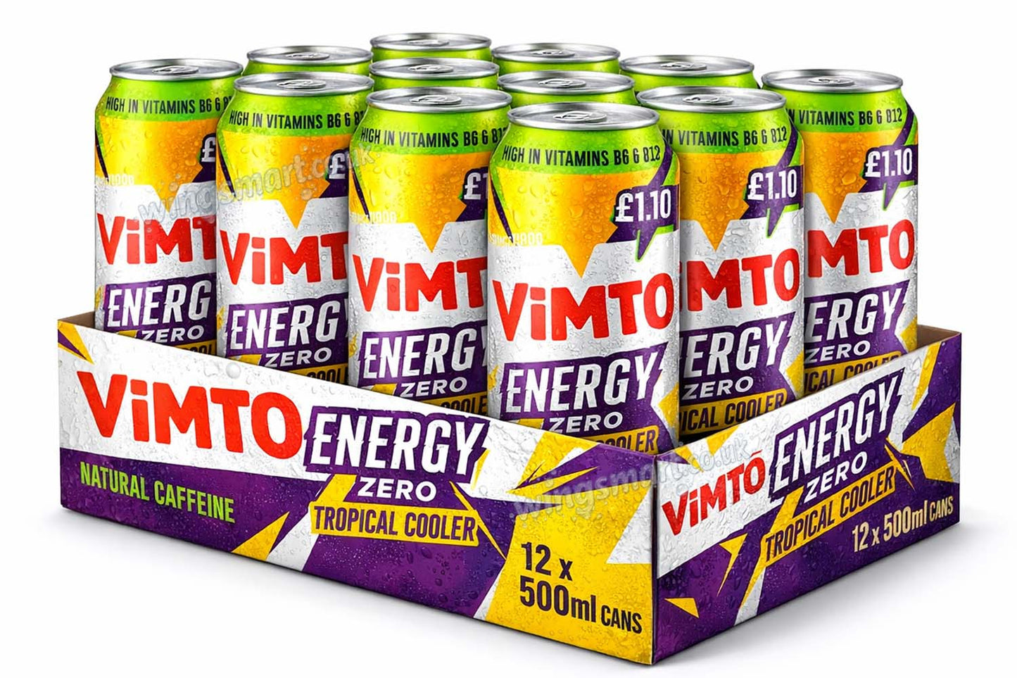 Vimto Energy Zero Tropical Cooler 500ml – Pack of 12