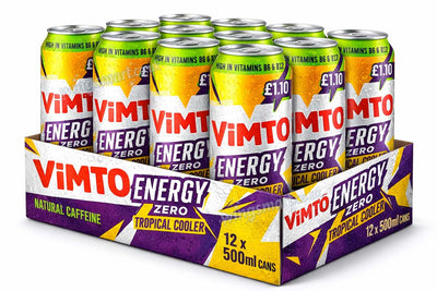 Vimto Energy Zero Tropical Cooler 500ml – Pack of 12