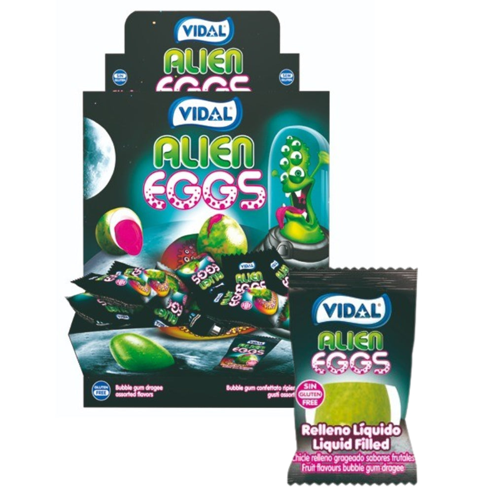 Vidal Alien Eggs Bubblegum 1kg – Melon & Pineapple Flavours (200 Pieces)