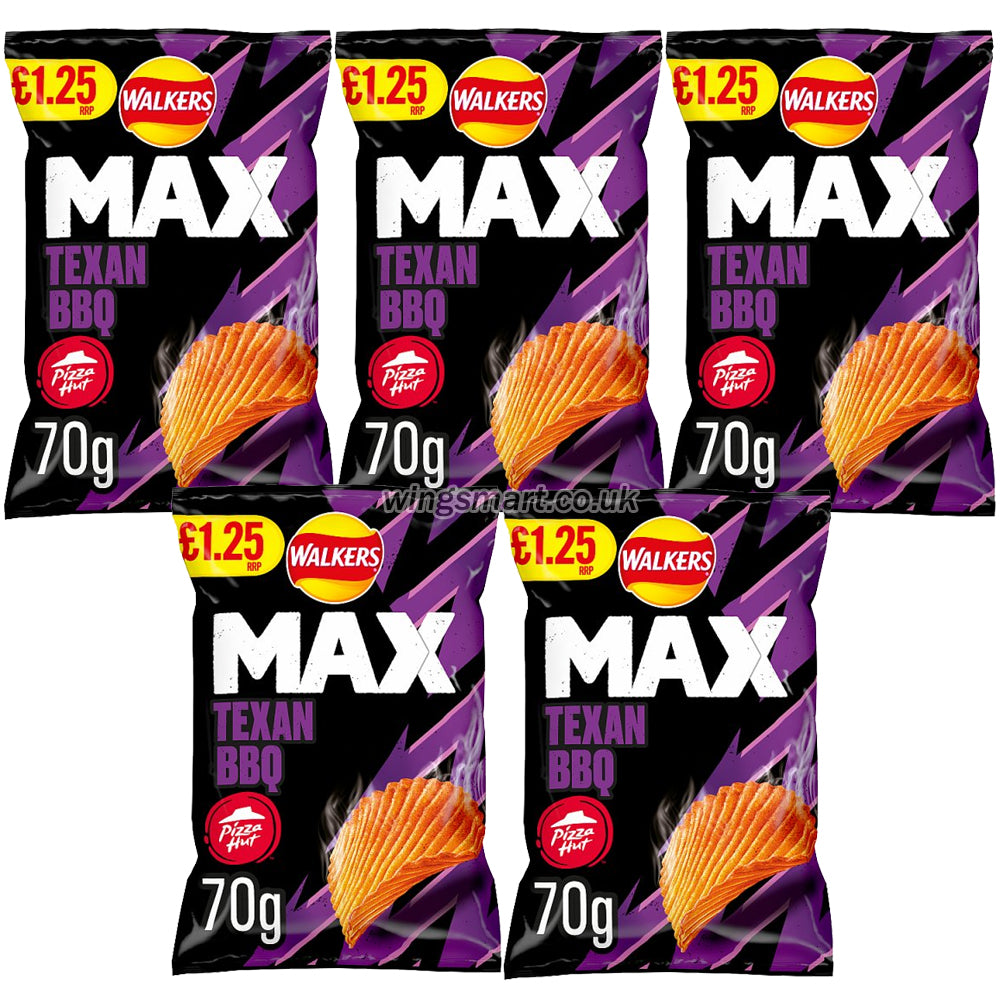 Walkers Max Pizza Hut Texan BBQ Crisps PMP 70g