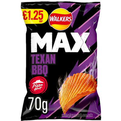 Walkers Max Pizza Hut Texan BBQ Crisps PMP 70g