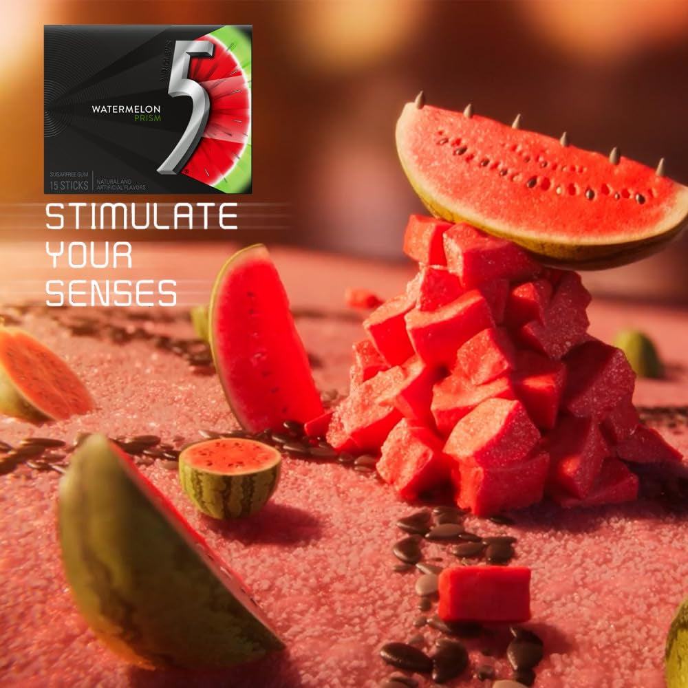 5 Gum Watermelon Prism Sugarfree – 15pc / 10ct