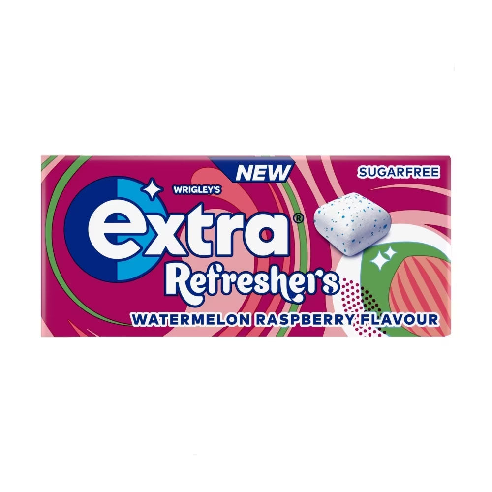 Extra Refreshers Watermelon Raspberry Chewing Gum - 16 x 19g Boxes (7 Pieces Each)