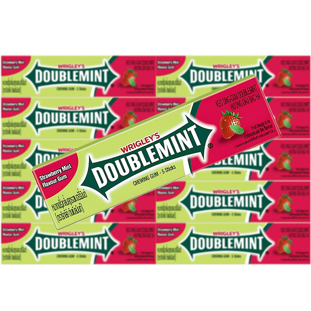 WRIGLEY'S DOUBLEMINT Strawberry Chewing Gum Bulk Pack - 20 x 5 Stick - 13.5g