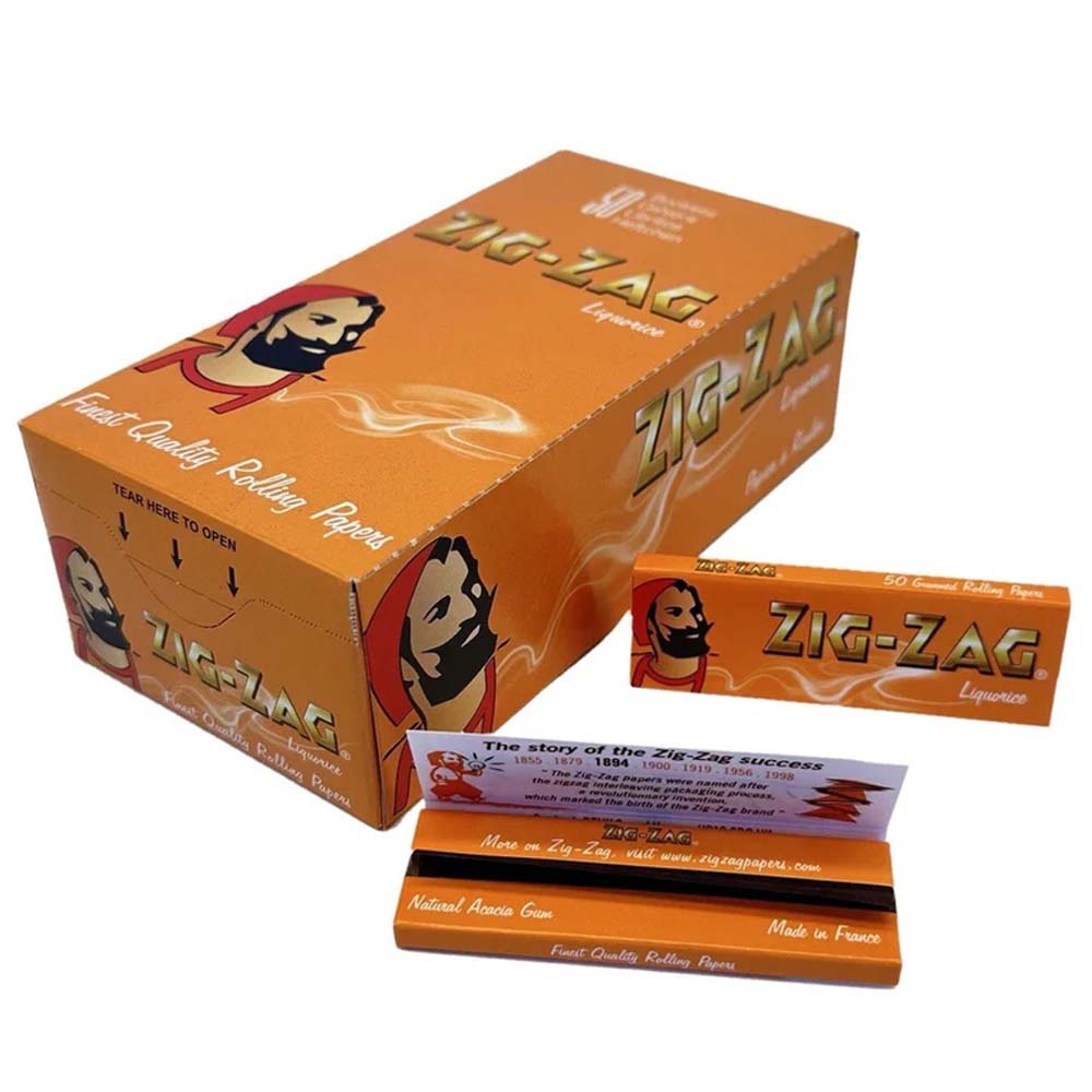 ZIG-ZAG Liquorice Regular Size Rolling Papers – 50 Pack