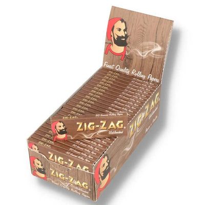ZIG ZAG Unbleached Regular Size Rolling Papers – 50 Pack Natural Brown