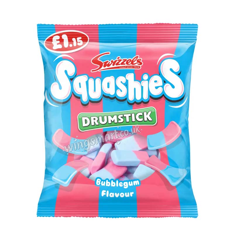 Swizzels Drumstick Squashies Bubblegum Flavour Bag 120g PMP (Pack of 12)