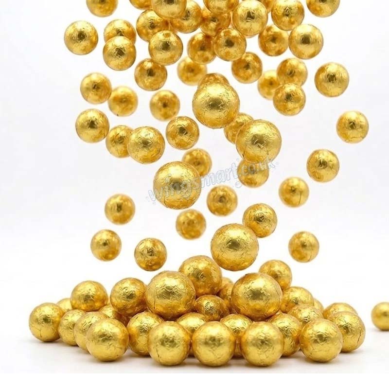 Solid Milk Chocolate Gold Foil Balls 1kg - 5kg