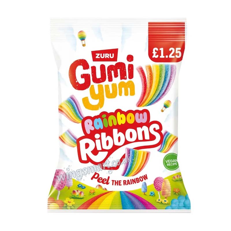Gumi Yum Rainbow Ribbons Bag 120g PMP (Pack of 12) Fullbox