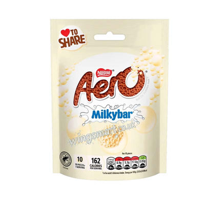 Aero Milkybar Bubbles Bag 92g (Pack of 8)