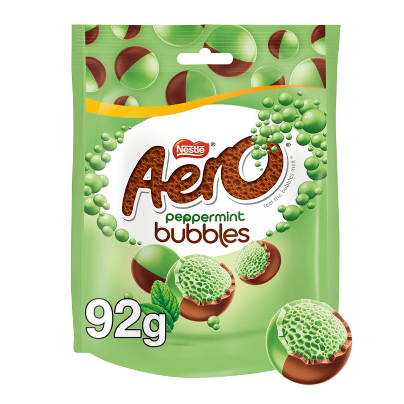 Aero Bubbles Peppermint Milk Chocolate Sharing Bags 92g x 8 Packs | Mint Chocolate Bubbles