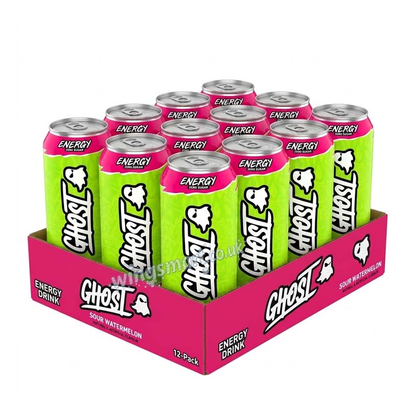Ghost Energy x Warheads Sour Watermelon Energy Drink 500ml (06 or 12 Cans)