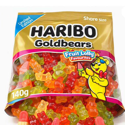 Haribo Limited Edition Goldbears Fruit Lolly Favourites 140g PMP (Pack of 12)