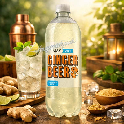 M&S No Added Sugar Diet Sparkling Fiery Ginger Beer 1L (Pack of 6)
