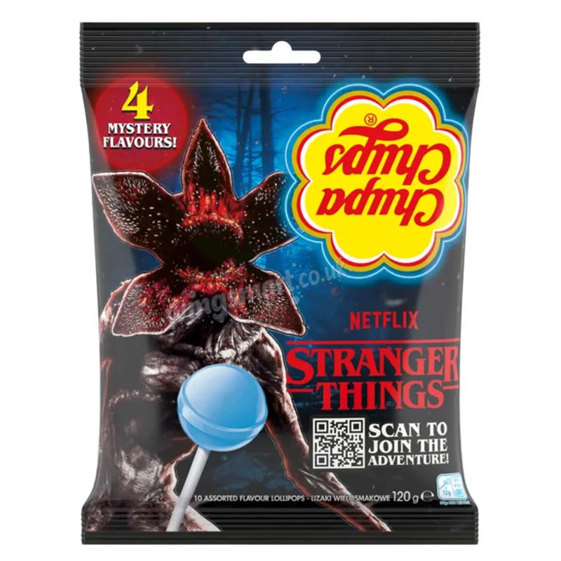 Chupa Chups Stranger Things 4 Mystery Flavours Lollipops 120g (Pack of 12)