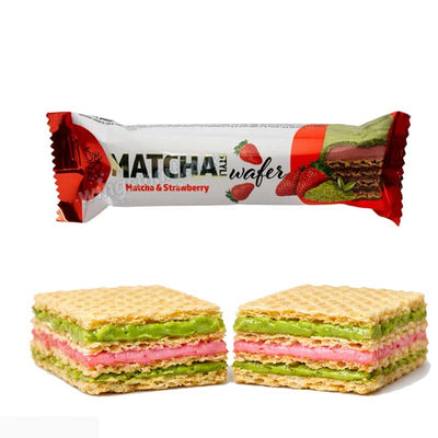 Delicadore Matcha Style Strawberry Wafer Bar 35g (Pack of 24) Fullbox