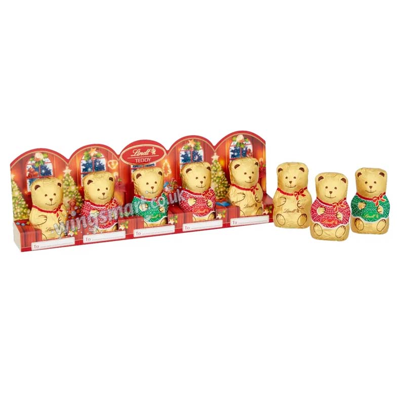 Lindt Teddy Christmas Milk Chocolate 5 Pack 50g Christmas Treat
