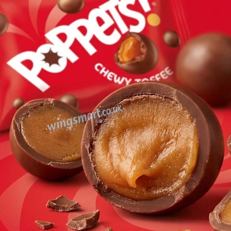 Poppets Toffee Chocolate Treats 95g (Box of 10 Packs)