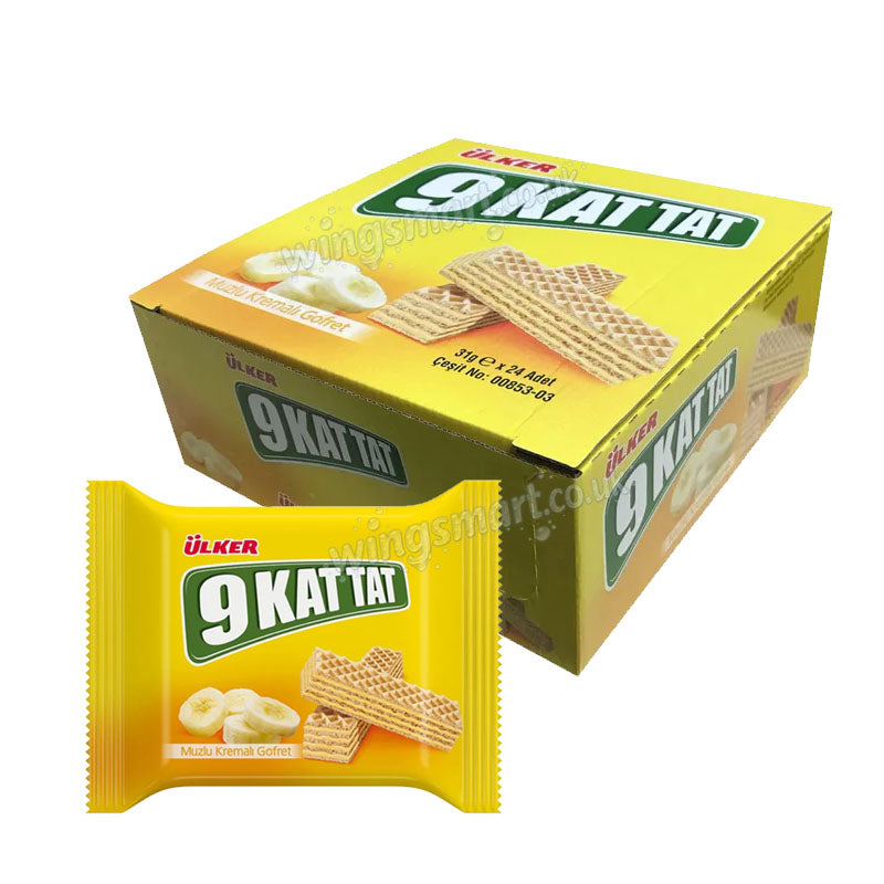 Ulker 9 Kat Tat Wafer Orange & Banana 39g x 24 Multipack Crispy Layered Wafers