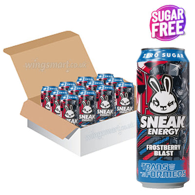 Sneak Transformers Frostberry Blast Energy Drink 500ml x 12 Cans Zero Sugar Energy Drink