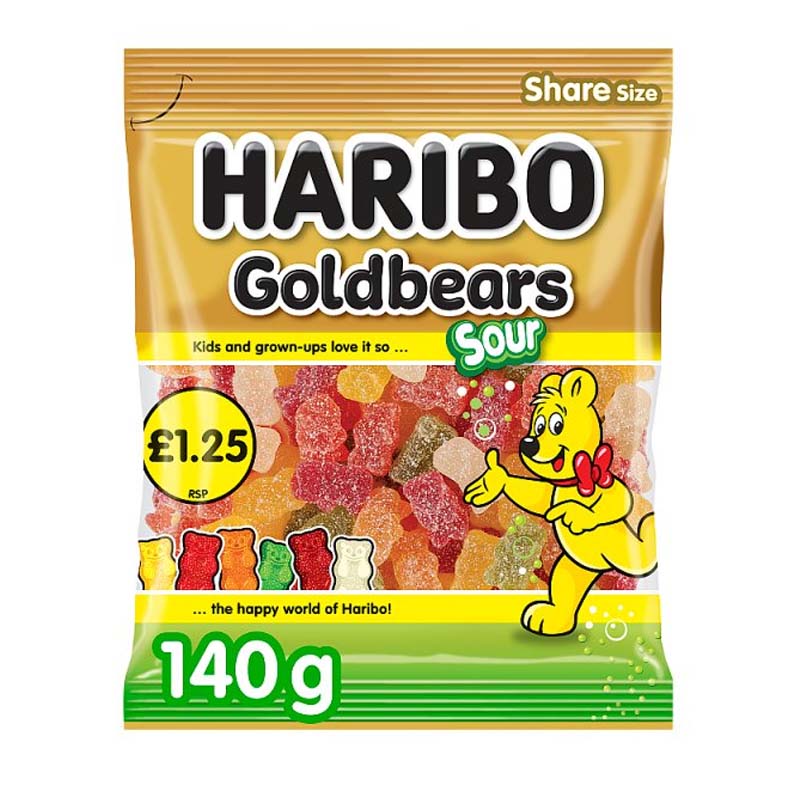 HARIBO Goldbears Sour 140g PMP (Pack of 12)