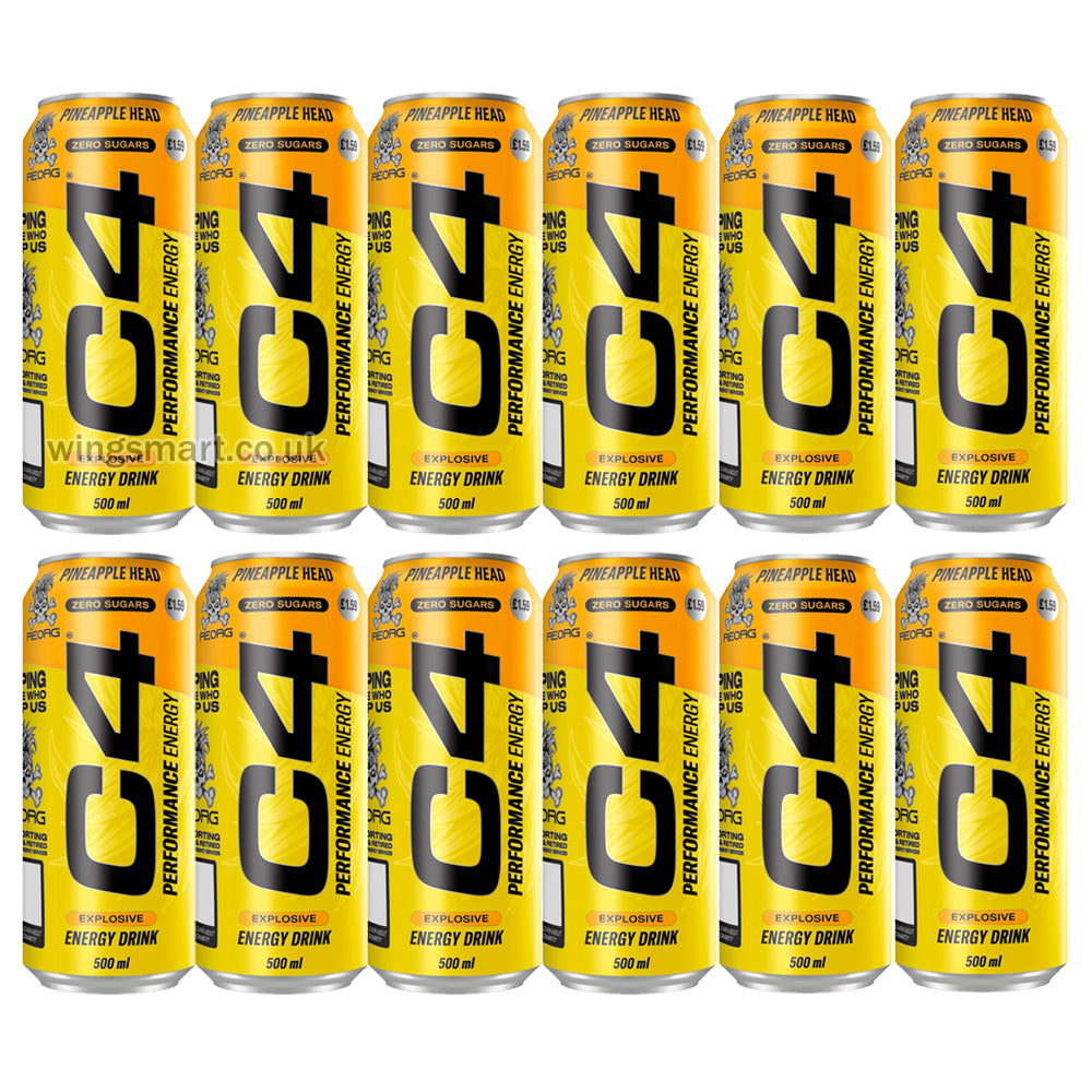 C4 Performance Energy Pineapple Head Energy Drink Can 500ml