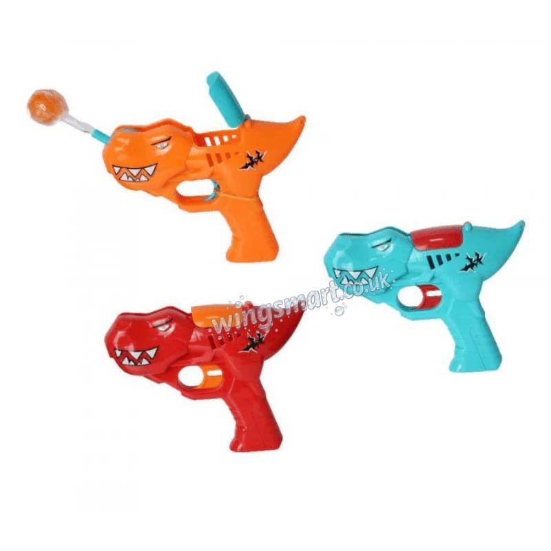 Johnny Bee Dino Gun Candy Pops 12 Pack | Fun Dinosaur Sweet Toy Candy