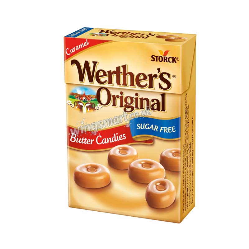 Werther's Original Sugar Free Caramel Butter Candies Box 42g (Box of 10) Fullbox