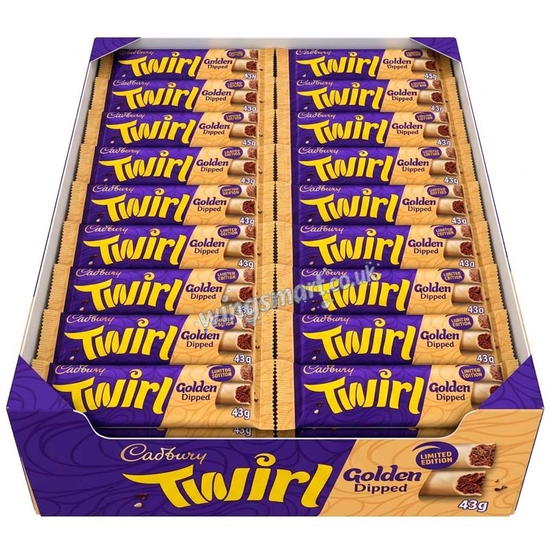 Cadbury Twirl Golden Dipped Limited Edition Bar 43g (24 or 48 Packs)