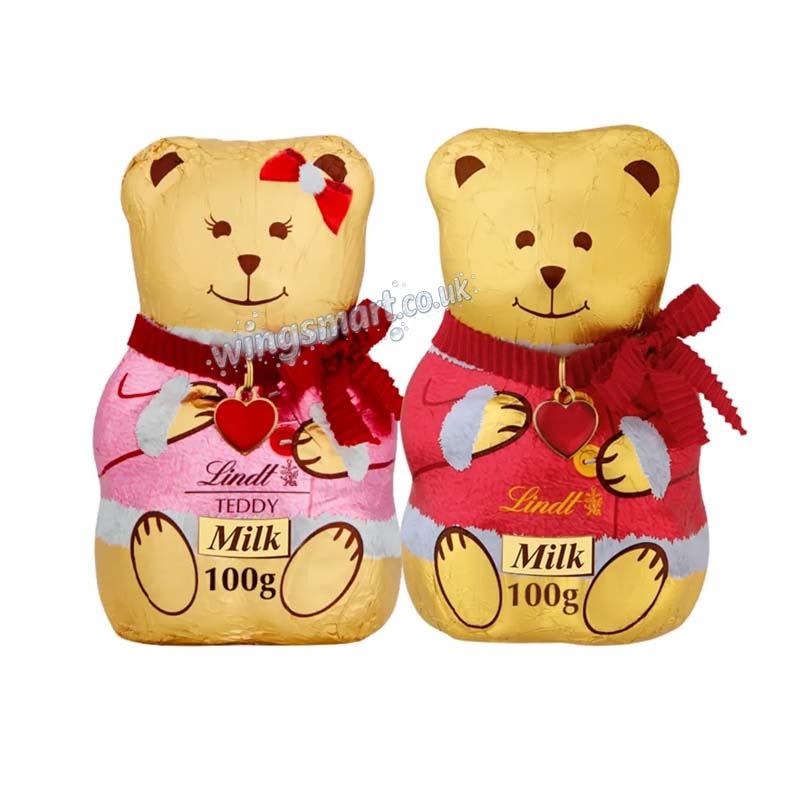 Lindt Teddy Christmas Milk Chocolate 100g (Pack of 2)
