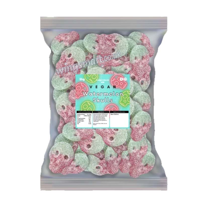 Candycrave Vegan Fizzy Watermelon Skulls 1Kg - 5Kg