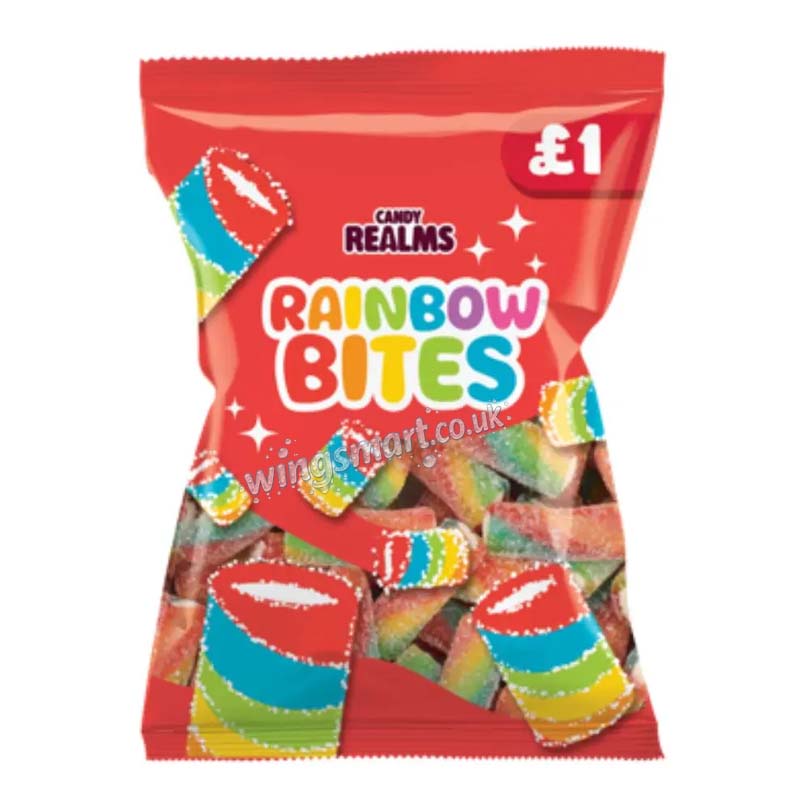 Candy Realms Rainbow Bites Bag 160g (Pack of 12)