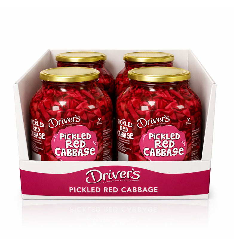 Driver's Pickled Red Cabbage 2.25kg Cabbage Pickled in Spicy Vinegar (2 & 4 Jars)