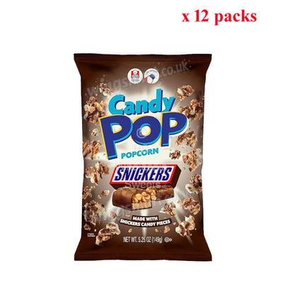Candy Pop Snickers Popcorn 12x149g Chocolate Caramel Peanut Popcorn