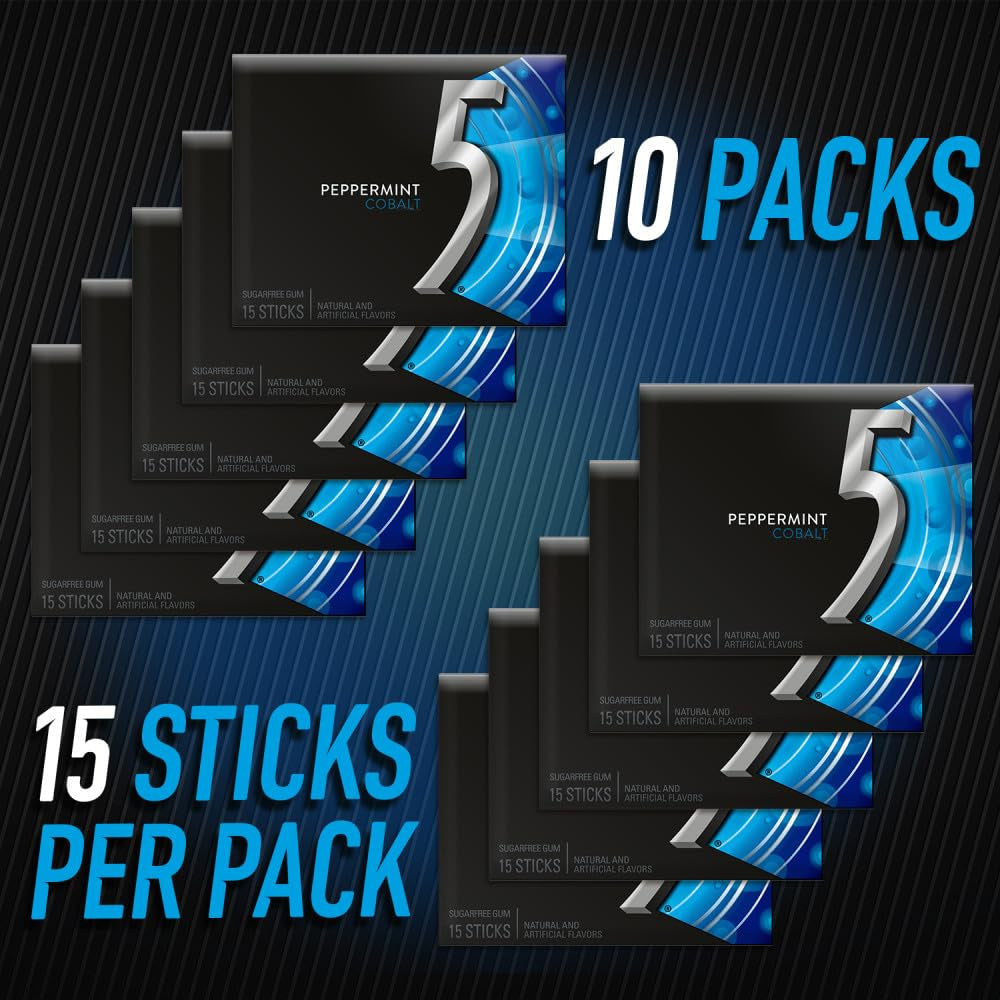 5 Gum Peppermint Cobalt Sugarfree – 15pc / 10ct