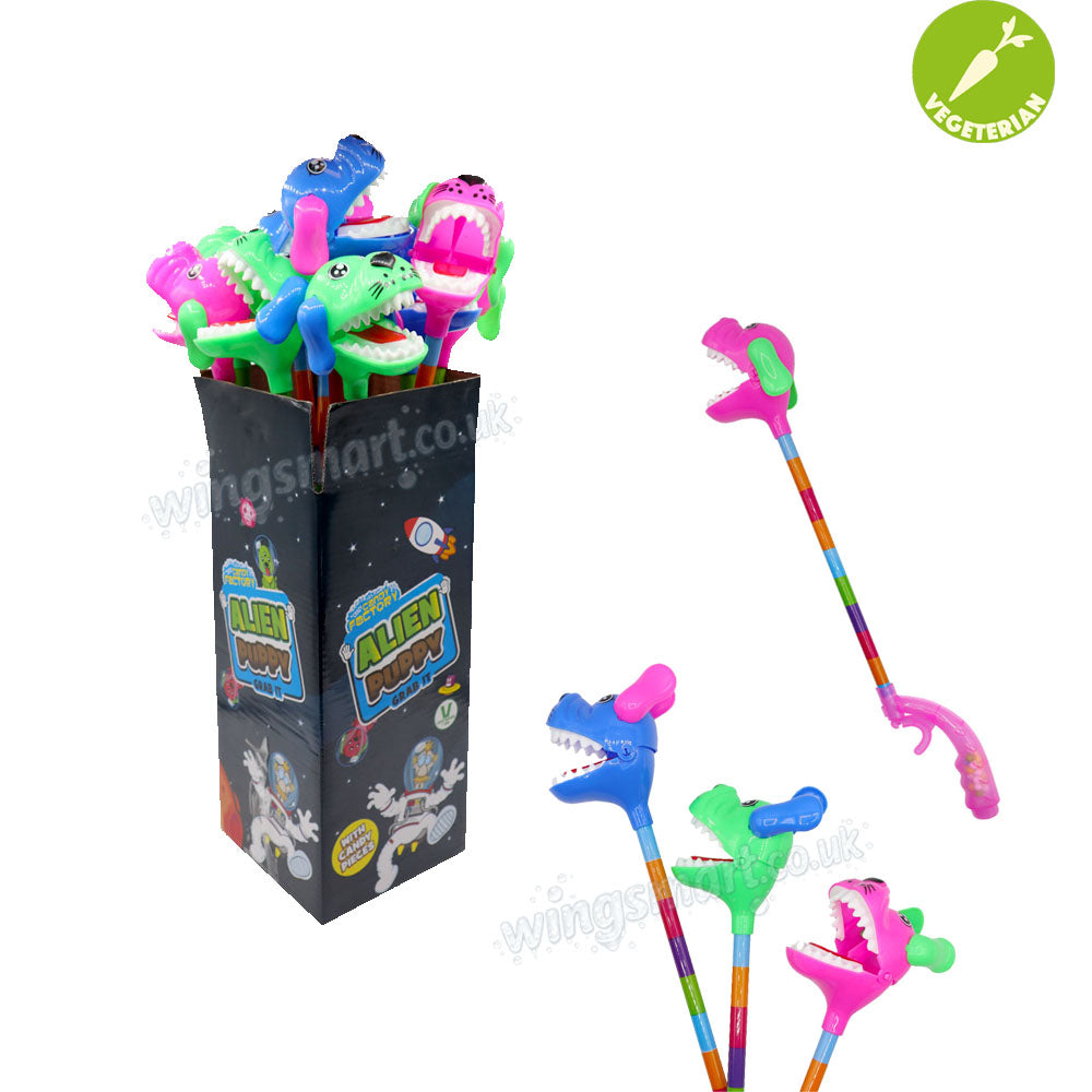 Crazy Fruit Flavoured Candy Factory Alien Puppy Grabbers 12 x 5g (full box)