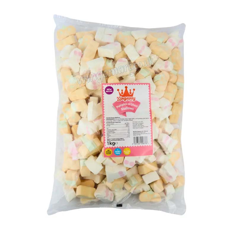Kingsway Pumpkin & Ghost Marshmallows (1kg–5kg) | Halloween Mallow Sweets