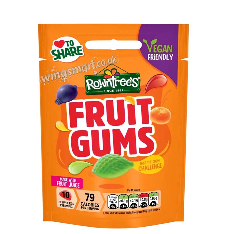 Rowntree's Fruit Gums Sweets Sharing Bag 150g (Pack of 10)