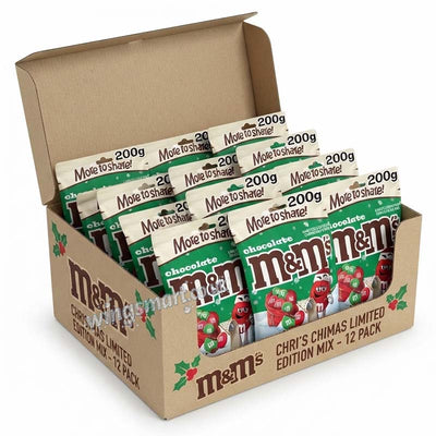 M&M's Milk Chocolate Christmas Bag 200g (06 or 12 Packs)