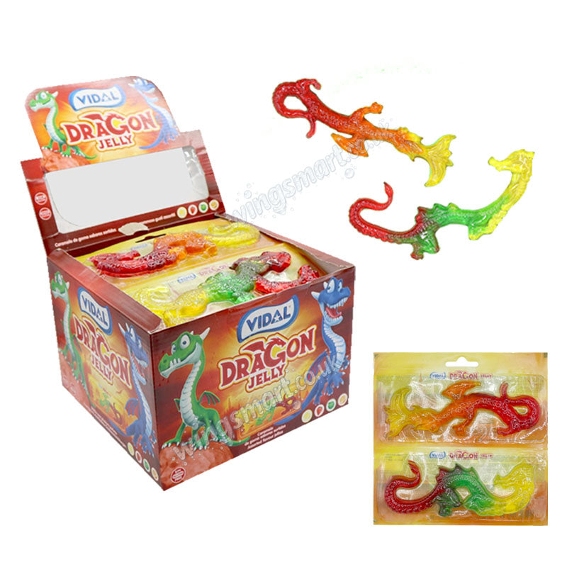 Vidal Dragon Jelly 66g – Dragon Shaped Fruity Gummy Candy (Box of 22)